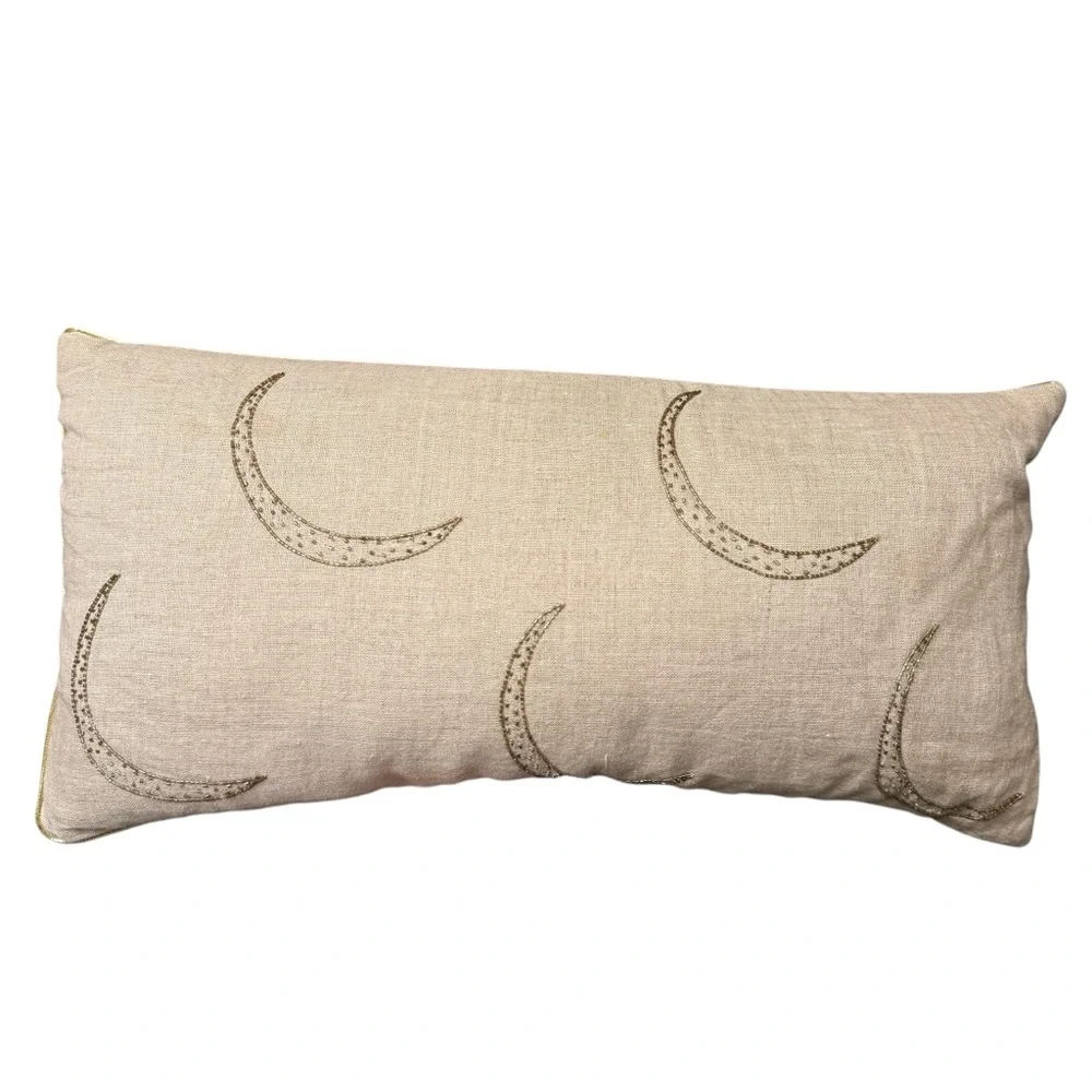 Joanna Buchanan Embellished Moon Graphic Linen Pillow